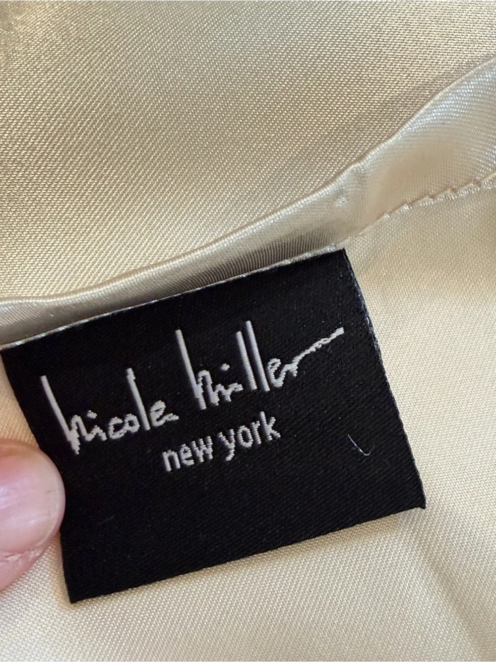 Nicole miller silky satin cream colored curtain panel 84 x 42